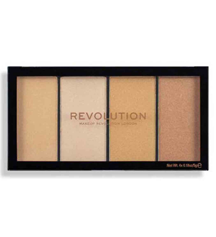 پالت هایلایتر 4 رنگ رولوشن (Revolution) سری Reloaded Lustre Lights مدل Warm